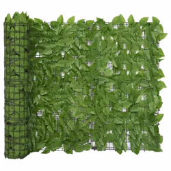 vidaXL Balcony Screen with Green Leaves 400x100 cm Privacy Screen Wind Breaker