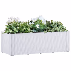 vidaXL Garden Raised Bed with Self Watering System White 100 cm Flower Planter