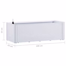 vidaXL Garden Raised Bed with Self Watering System White 100 cm Flower Planter - Additional view 6