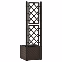vidaXL Garden Raised Bed with Trellis and Self Watering System Mocha Planter - Additional view 5