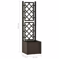 vidaXL Garden Raised Bed with Trellis and Self Watering System Mocha Planter - Additional view 7