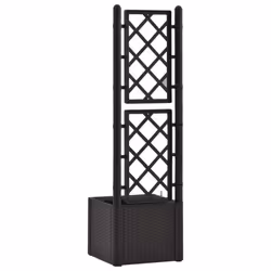 vidaXL Garden Raised Bed with Trellis and Self Watering System Anthracite - Additional view 5