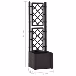 vidaXL Garden Raised Bed with Trellis and Self Watering System Anthracite - Additional view 7