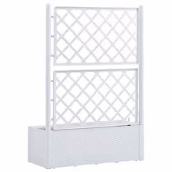 vidaXL Garden Raised Bed with Trellis and Self Watering System White Planter - Additional view 5