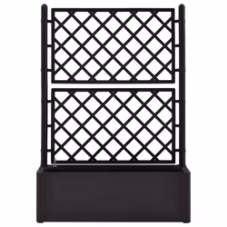 vidaXL Garden Raised Bed with Trellis and Self Watering System Anthracite