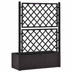 vidaXL Garden Raised Bed with Trellis and Self Watering System Anthracite - Additional view 4