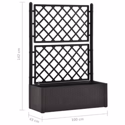 vidaXL Garden Raised Bed with Trellis and Self Watering System Anthracite - Additional view 7
