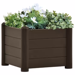 vidaXL Garden Raised Bed PP Mocha Outdoor Planter Planting Plant Box Patio