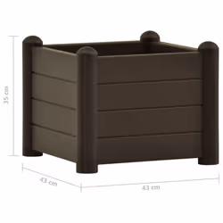 vidaXL Garden Raised Bed PP Mocha Outdoor Planter Planting Plant Box Patio - Additional view 4
