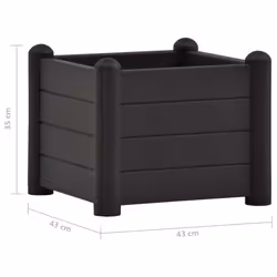 vidaXL Garden Raised Bed PP Anthracite Outdoor Planter Planting Plant Box - Additional view 4