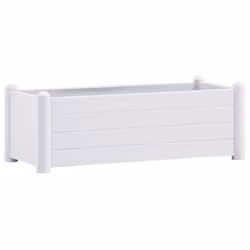 vidaXL Garden Raised Bed PP White Outdoor Patio Planter Planting Plant Box
