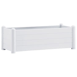 vidaXL Garden Raised Bed PP White Outdoor Patio Planter Planting Plant Box