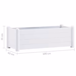 vidaXL Garden Raised Bed PP White Outdoor Patio Planter Planting Plant Box