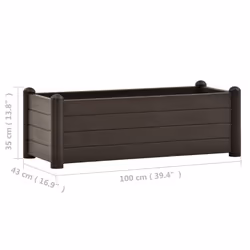 vidaXL Garden Raised Bed PP Mocha Outdoor Patio Planter Planting Plant Box - Additional view 3