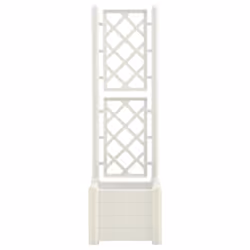 vidaXL Garden Planter with Trellis PP White Raised Bed Flower Box Plant Pot - Additional view 3