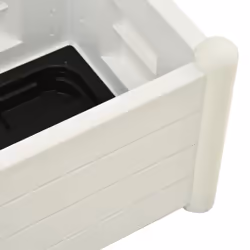 vidaXL Garden Planter with Trellis PP White Raised Bed Flower Box Plant Pot - Additional view 5
