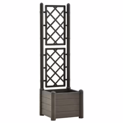 vidaXL Garden Planter with Trellis PP Anthracite Raised Bed Flower Box Outdoor - Additional view 2