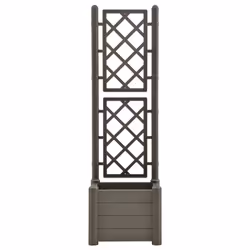 vidaXL Garden Planter with Trellis PP Anthracite Raised Bed Flower Box Outdoor - Additional view 3