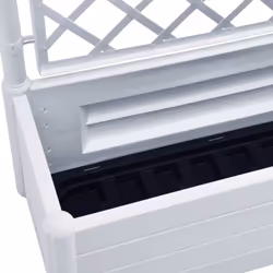 vidaXL Garden Planter with Trellis PP White Flower Planting Box Raised Bed - Additional view 5
