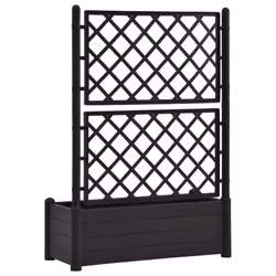vidaXL Garden Planter with Trellis PP Anthracite Flower Planting Raised Bed - Additional view 4