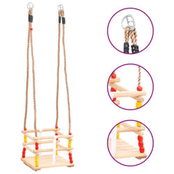 vidaXL Solid Pinewood Baby Swing with Safety Belt Toddler Toy Garden Jumper