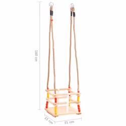vidaXL Solid Pinewood Baby Swing with Safety Belt Toddler Toy Garden Jumper