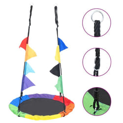 vidaXL Rainbow Swing with Flags Outdoor Play Equipment Saucer Swing Game Toy
