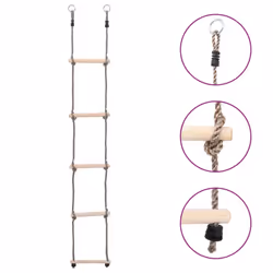 vidaXL Solid Pinewood 5-Step Ladder Baby Activity Toy Toddler Climbing Ladder