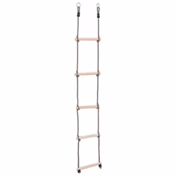 vidaXL Solid Pinewood 5-Step Ladder Baby Activity Toy Toddler Climbing Ladder