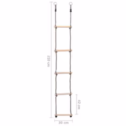 vidaXL Solid Pinewood 5-Step Ladder Baby Activity Toy Toddler Climbing Ladder - Additional view 4