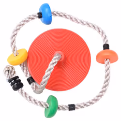 vidaXL Climbing Rope Swing with Platforms and Disc Outdoor Play Equipment