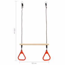 vidaXL Trapeze Swing Bar with Rings Baby Toy Toddler Climbing Frame Swing Set - Additional view 4