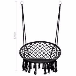 vidaXL Hammock Swing Chair 80 cm Anthracite Garden Swing Seat Play Equipment - Additional view 7