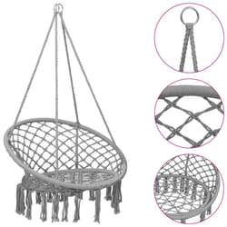 vidaXL Hammock Swing Chair 80 cm Grey Garden Tree Swing Seat Play Equipment