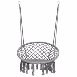 vidaXL Hammock Swing Chair 80 cm Grey Garden Tree Swing Seat Play Equipment