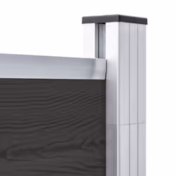 vidaXL Fence Panel WPC 180x186 cm Black Garden Barrier Edging Fencing Privacy - Additional view 4