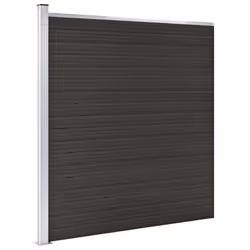 vidaXL Fence Panel WPC 175x186 cm Black Garden Barrier Edging Fencing Privacy - Additional view 2
