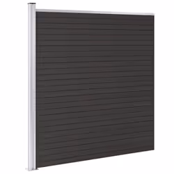 vidaXL Fence Panel WPC 175x186 cm Black Garden Barrier Edging Fencing Privacy - Additional view 3