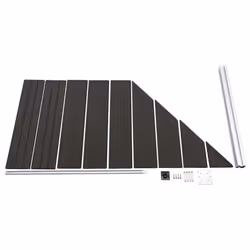 vidaXL Fence Panel WPC 95x(105-180) cm Black Garden Barrier Edging Privacy