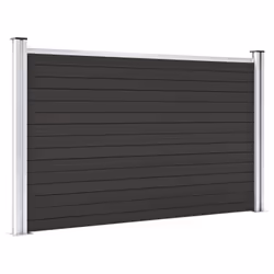 vidaXL Fence Panel WPC 180x105 cm Black Garden Barrier Edging Fencing Privacy - Additional view 2