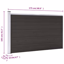 Fence Panel WPC 175x105 cm Black - Additional view 3