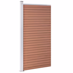 vidaXL Fence Panel WPC 95x186 cm Brown Garden Barrier Edging Fencing Privacy - Additional view 2