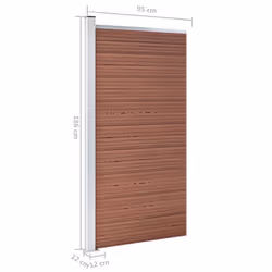 vidaXL Fence Panel WPC 95x186 cm Brown Garden Barrier Edging Fencing Privacy - Additional view 3