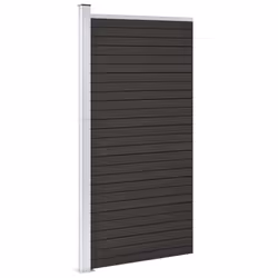 vidaXL Fence Panel WPC 95x186 cm Grey Garden Barrier Edging Fencing Privacy - Additional view 3