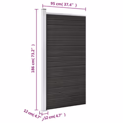vidaXL Fence Panel WPC 95x186 cm Grey Garden Barrier Edging Fencing Privacy - Additional view 9