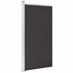 vidaXL Fence Panel WPC 95x186 cm Black Garden Barrier Edging Fencing Privacy - Additional view 3