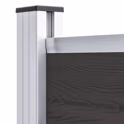 vidaXL Fence Panel WPC 95x186 cm Black Garden Barrier Edging Fencing Privacy - Additional view 6