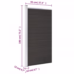vidaXL Fence Panel WPC 95x186 cm Black Garden Barrier Edging Fencing Privacy - Additional view 9