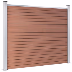 vidaXL Fence Panel WPC 180x146 cm Brown Garden Barrier Edging Fencing Privacy - Additional view 2