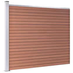 vidaXL Fence Panel WPC 175x146 cm Brown Garden Barrier Edging Fencing Privacy - Additional view 2